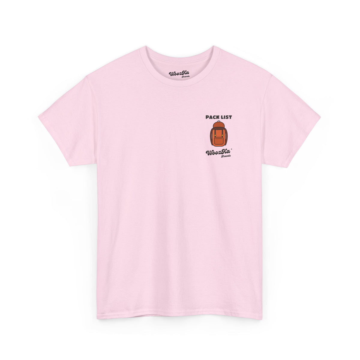 WoozKa Brands Hiking T-Shirt, Backpacking Gear List Back Print