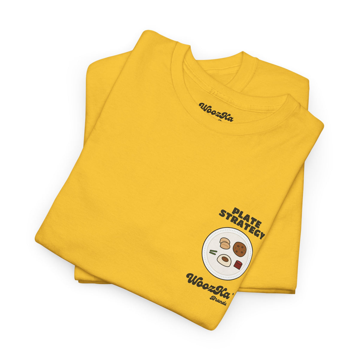 WoozKa Brands Funny Thanksgiving T-Shirt, Turkey Dinner Plate Back Print