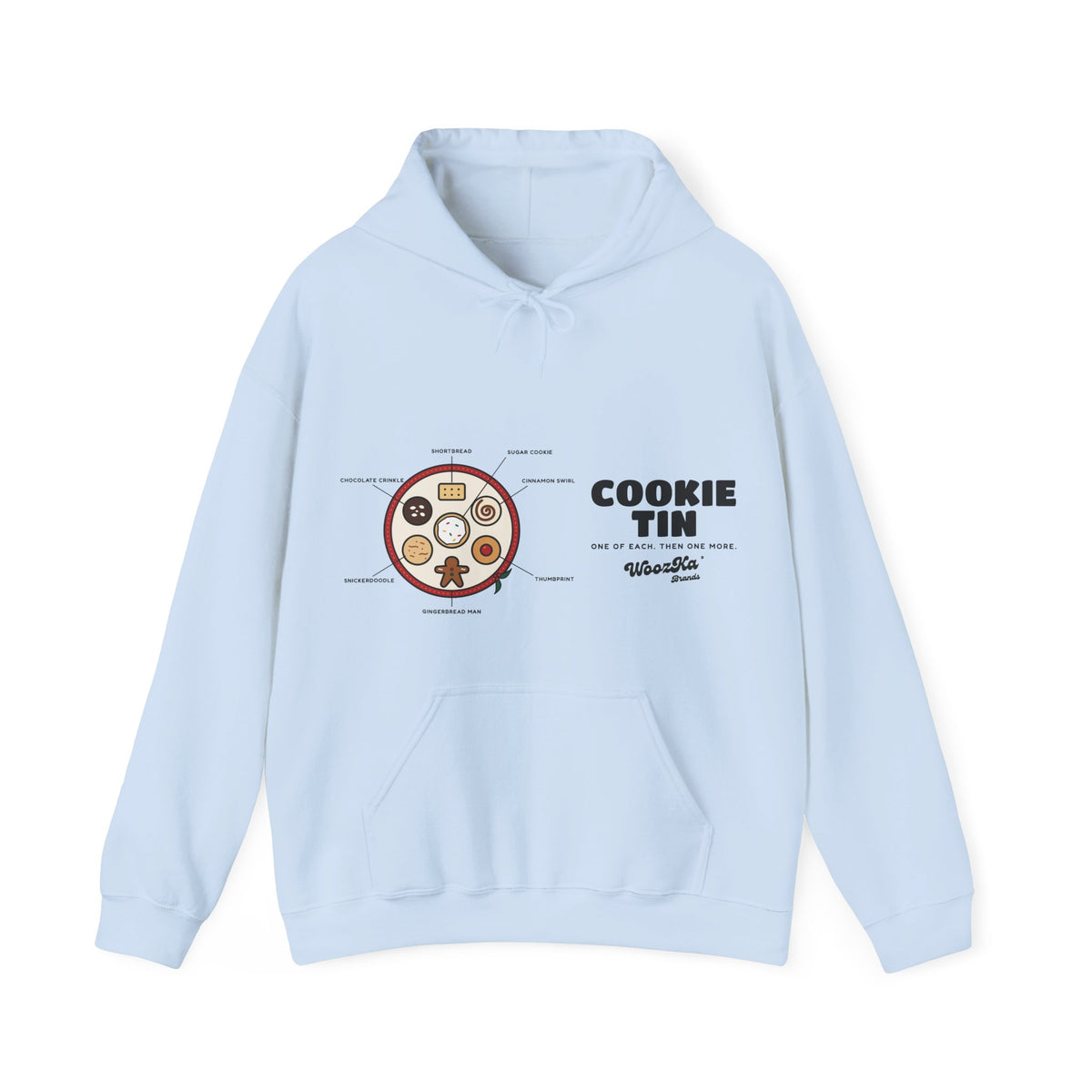 WoozKa Brands Christmas Cookie Hoodie, Holiday Baking Wide Front Print