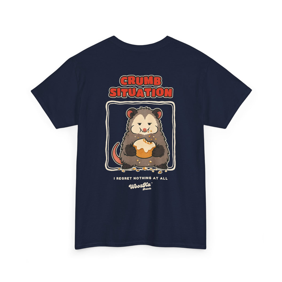 WoozKa Brands Crumb Situation Opossum Heavy Cotton T-Shirt, Two-Sided
