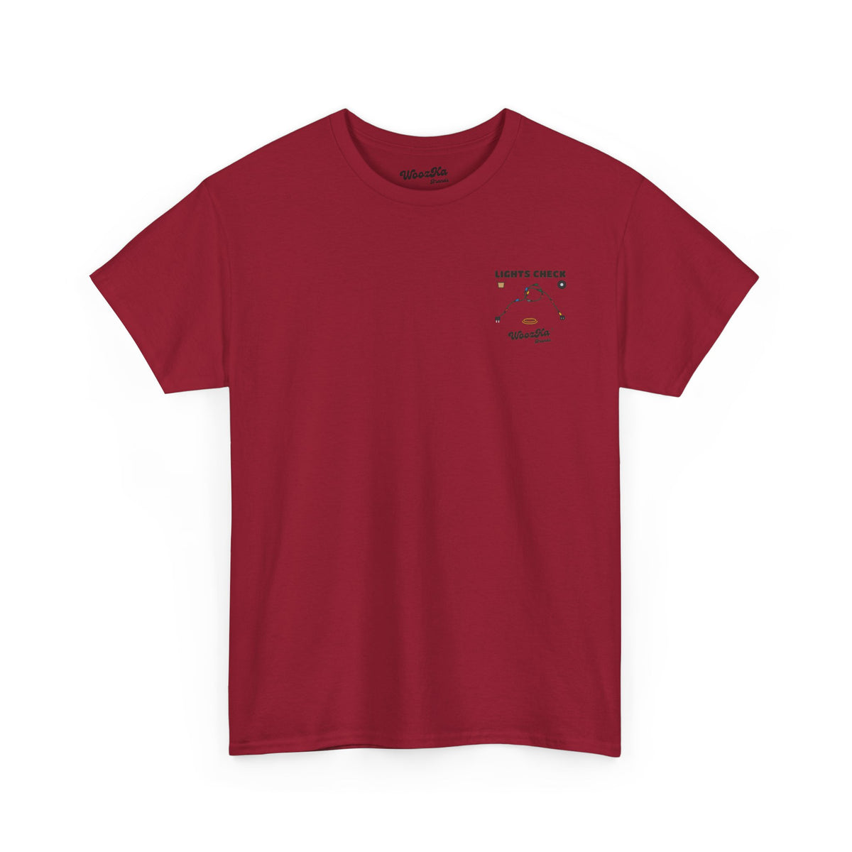 WoozKa Brands Christmas Lights T-Shirt, Funny Holiday Decorating Back Print