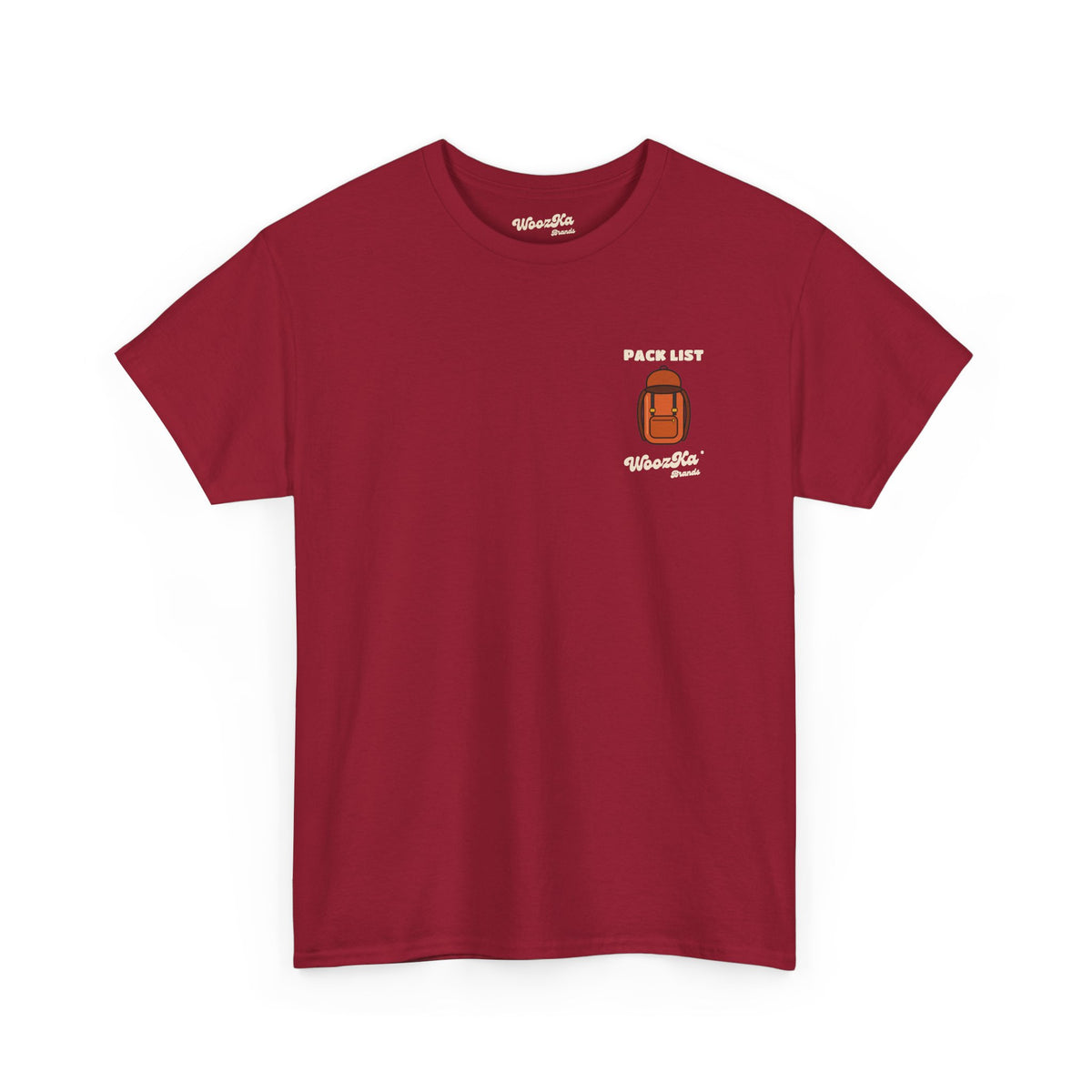 WoozKa Brands Hiking T-Shirt, Backpacking Gear List Back Print
