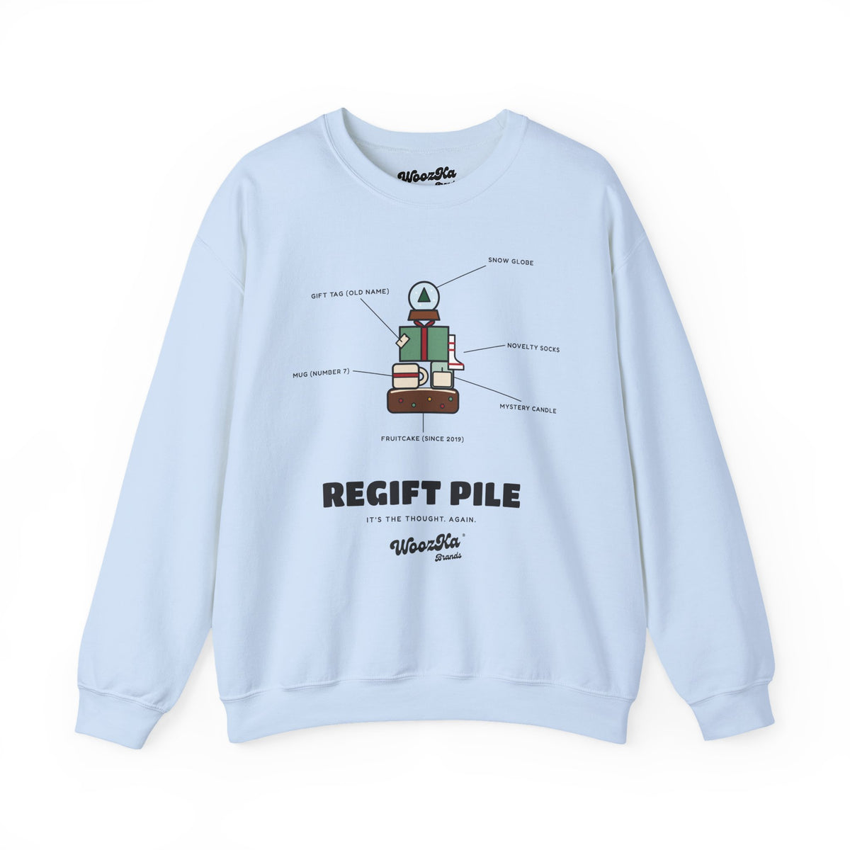 WoozKa Brands Funny Christmas Sweatshirt, Regift Office Party Front Print