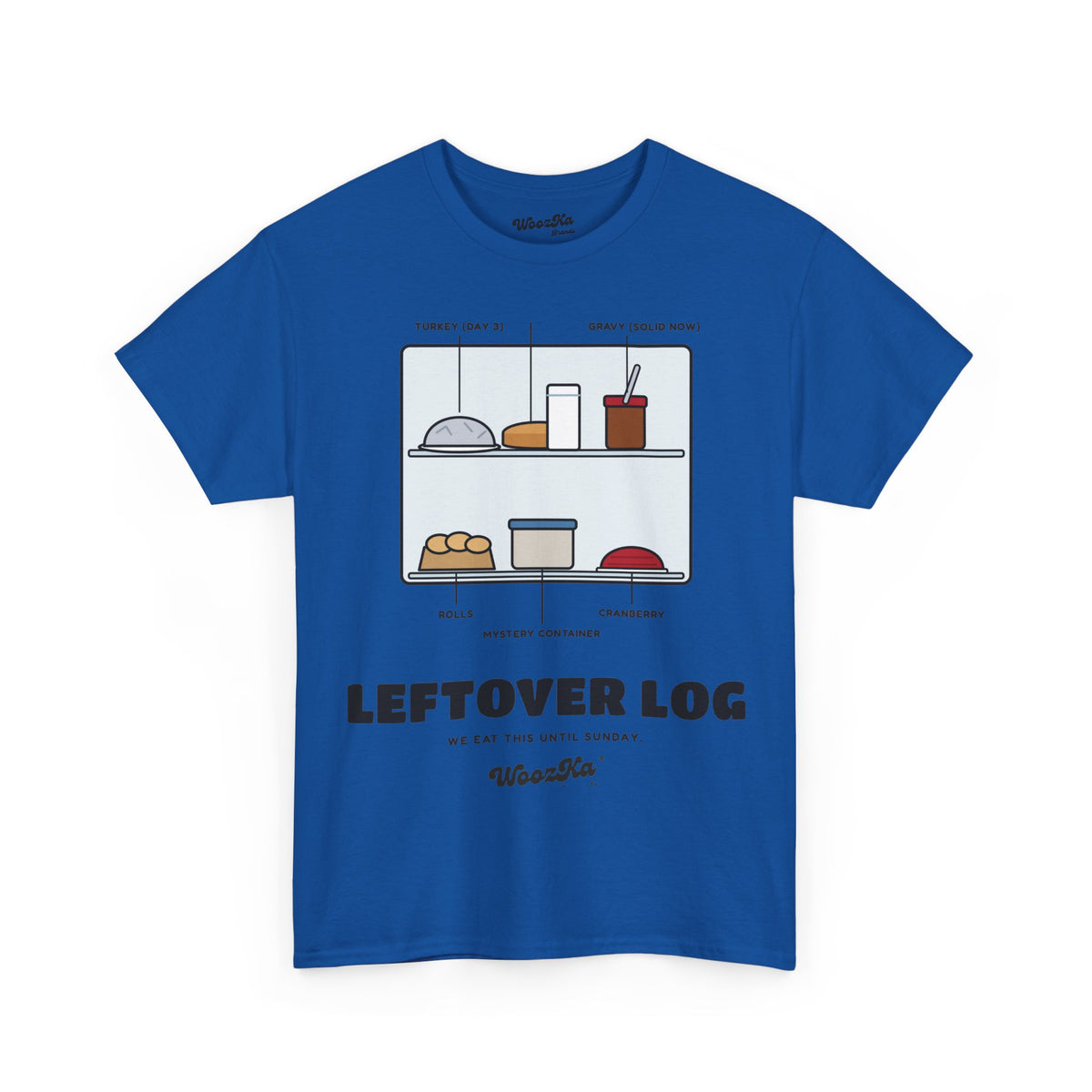 WoozKa Brands Funny Thanksgiving Leftovers T-Shirt, Turkey Pie Front Print