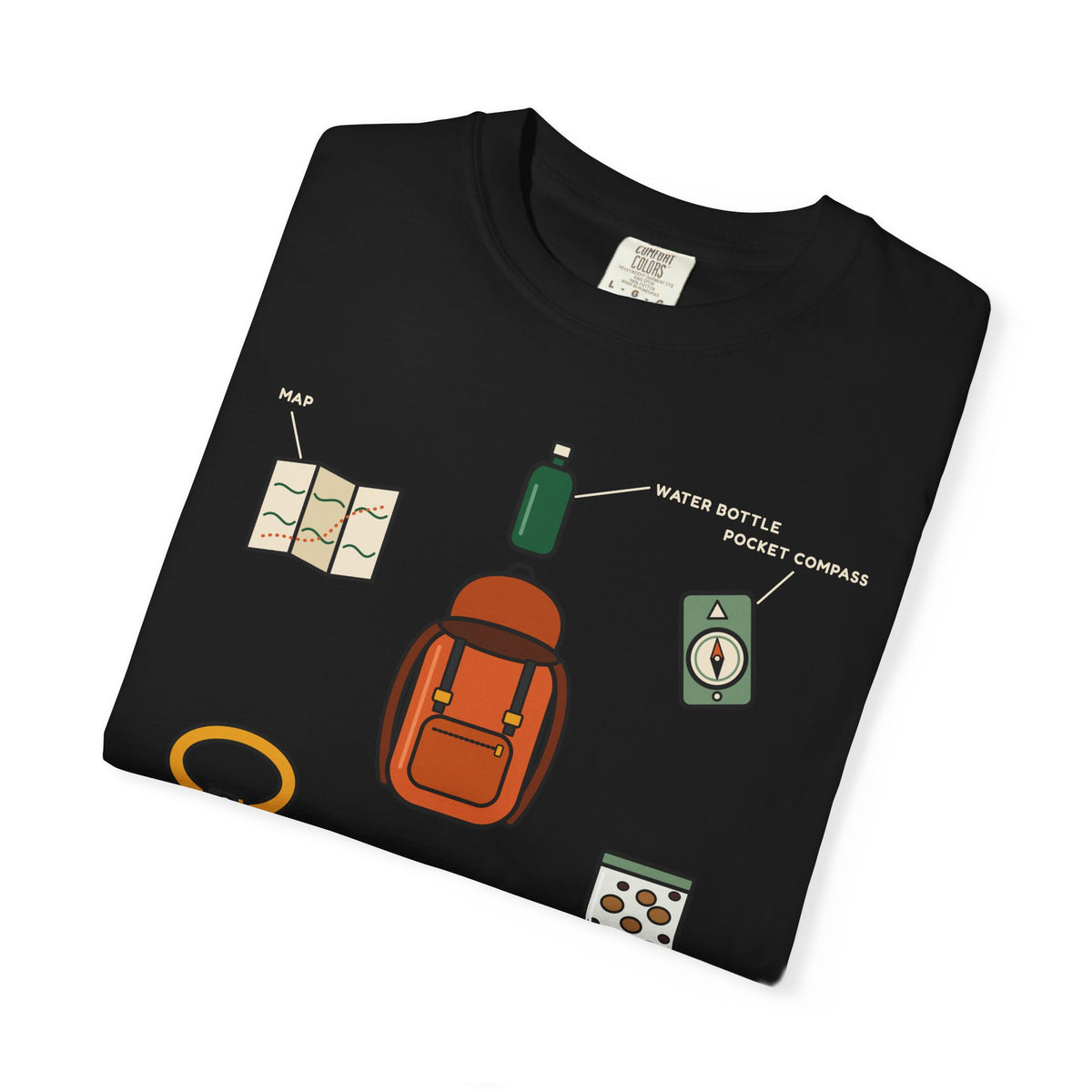 WoozKa Brands Hiking Heavyweight Tee, Backpacking Gear List Front Print