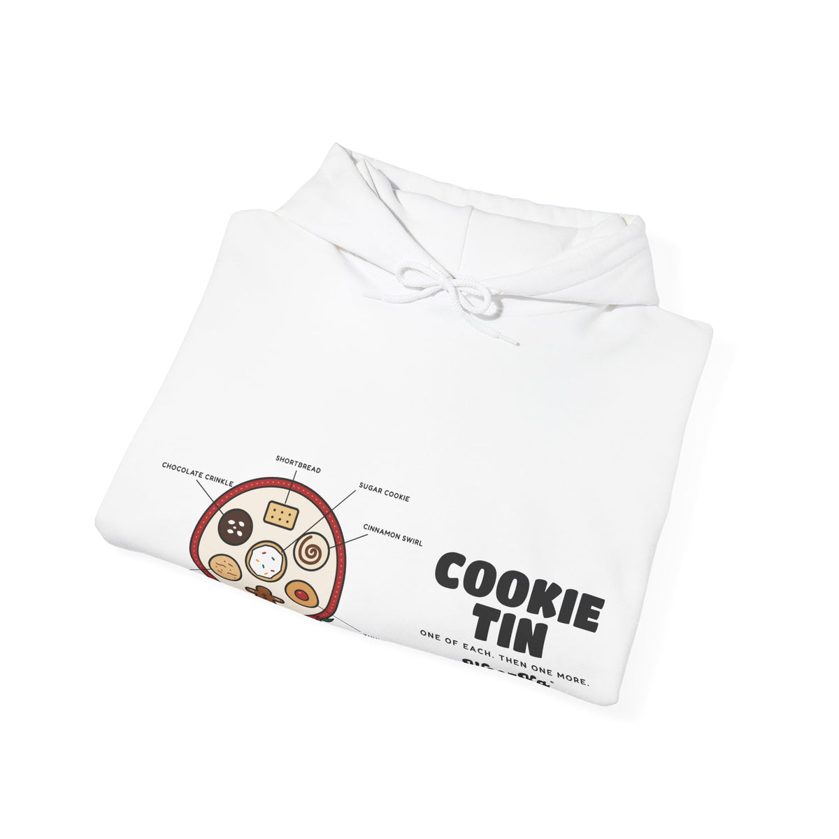 WoozKa Brands Christmas Cookie Hoodie, Holiday Baking Wide Front Print
