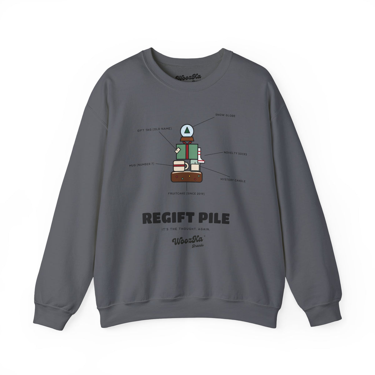 WoozKa Brands Funny Christmas Sweatshirt, Regift Office Party Front Print