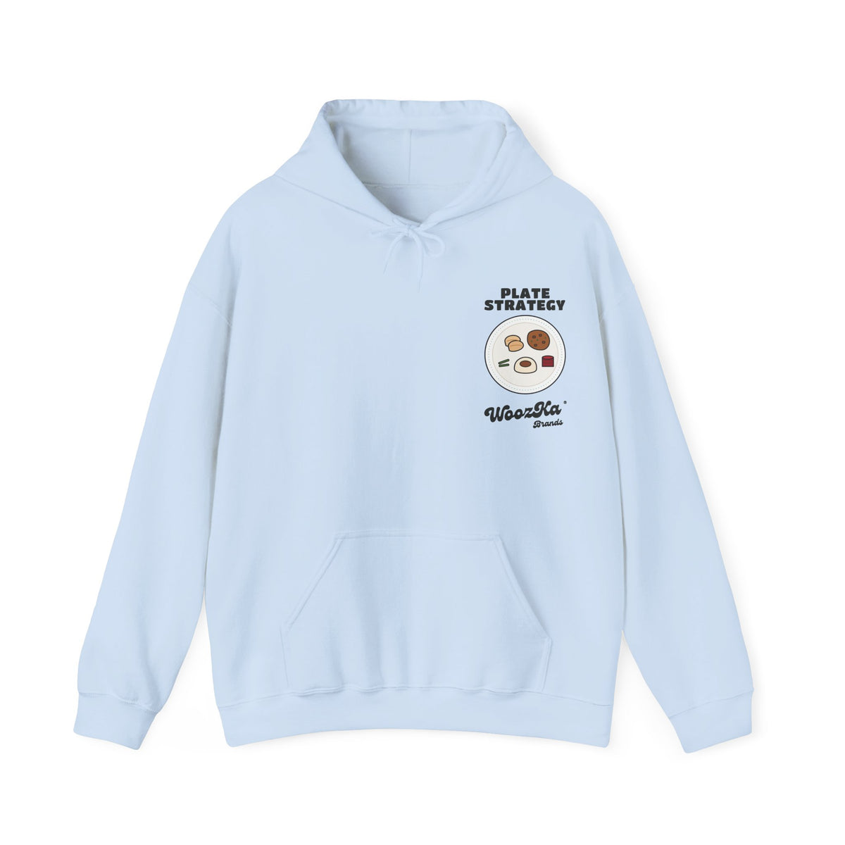 WoozKa Brands Funny Thanksgiving Hoodie, Turkey Dinner Plate Back Print