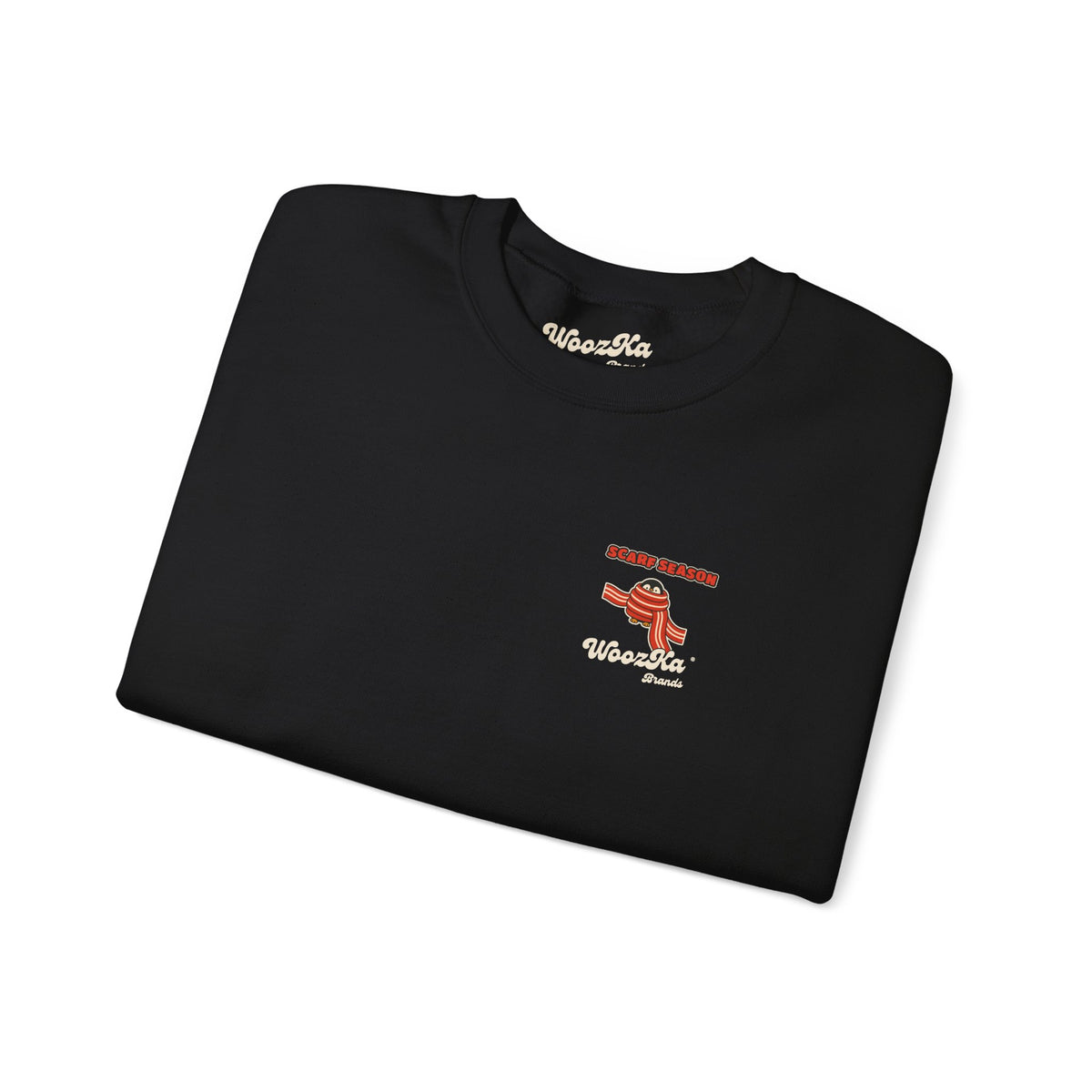 WoozKa Brands Scarf Season Penguin Crewneck Sweatshirt, Two-Sided Graphic