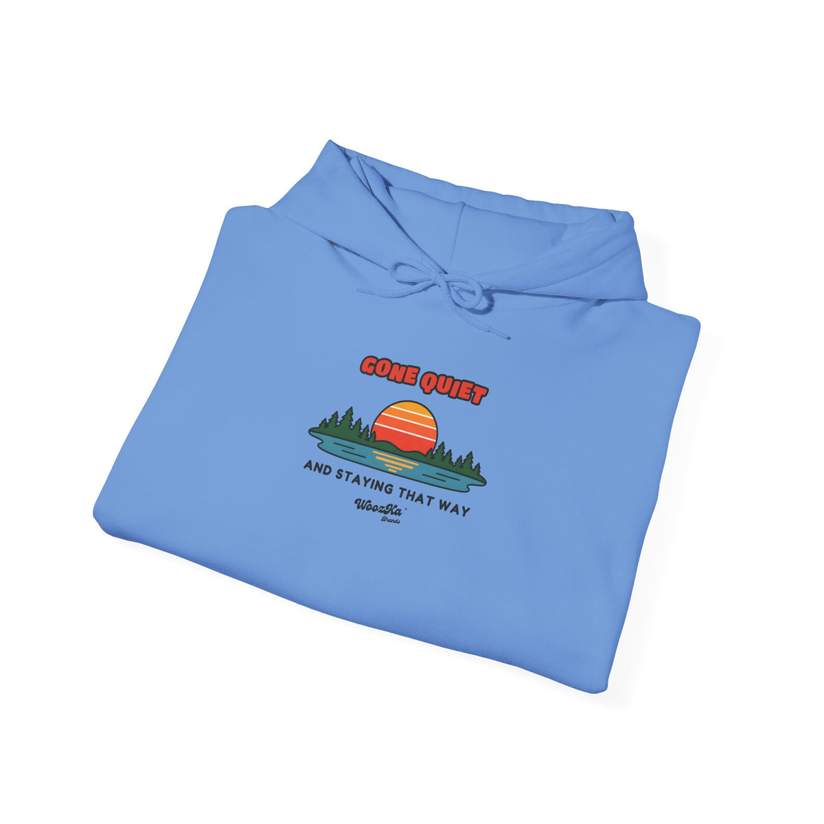 WoozKa Brands Retro Sunset Lake Hoodie, Nature Outdoors Pine Front Print