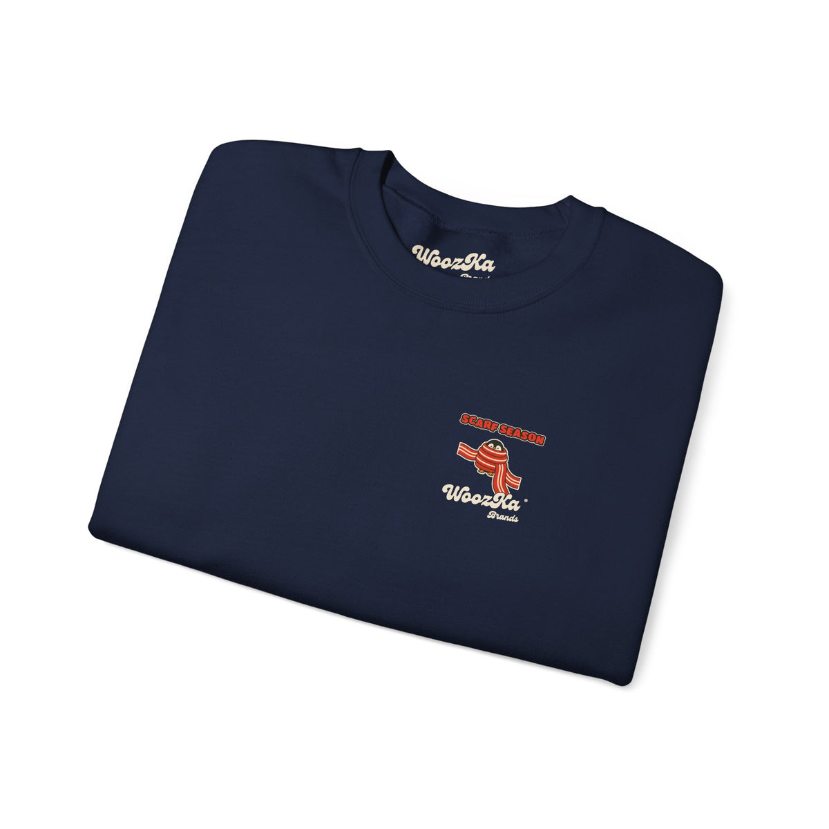 WoozKa Brands Scarf Season Penguin Crewneck Sweatshirt, Two-Sided Graphic