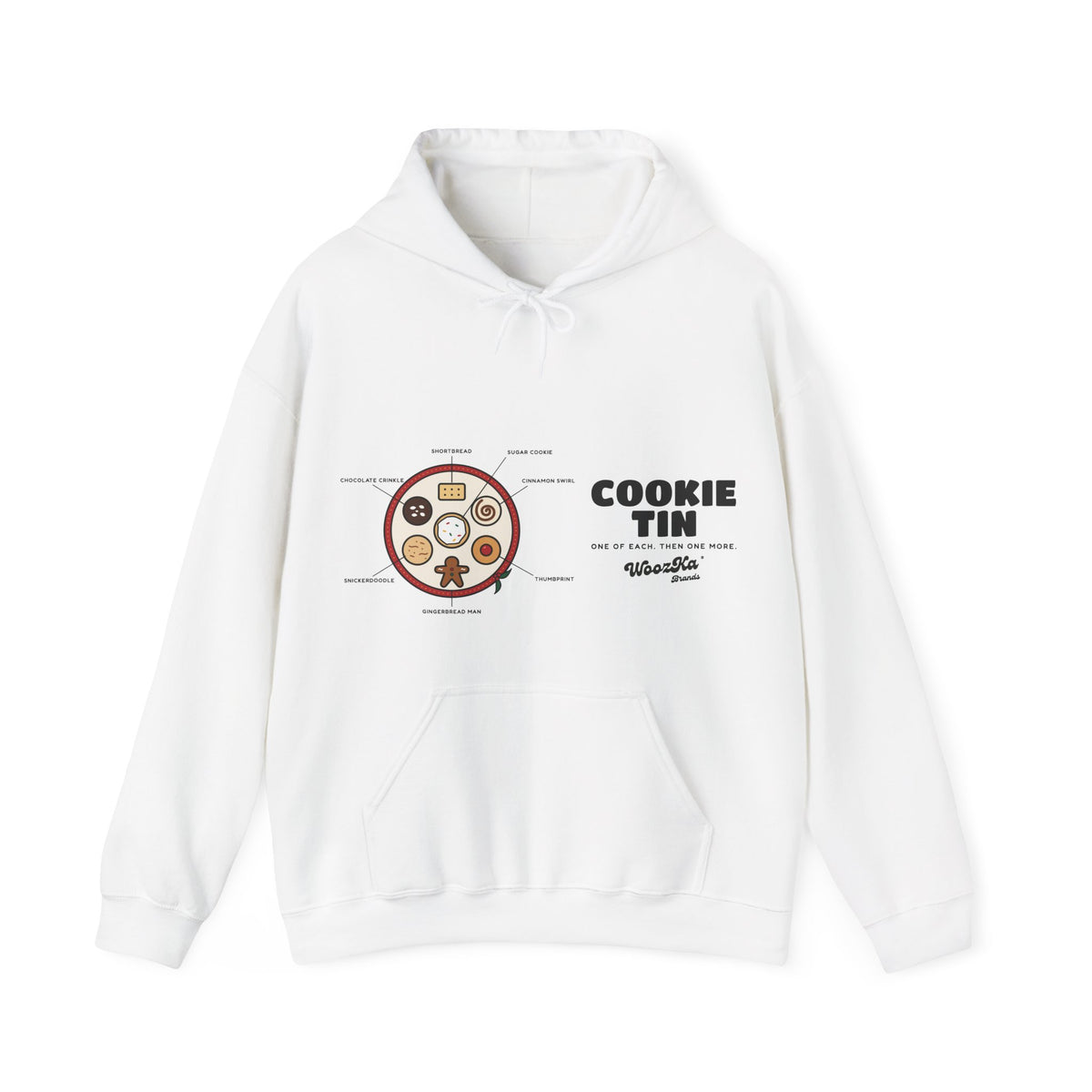 WoozKa Brands Christmas Cookie Hoodie, Holiday Baking Wide Front Print