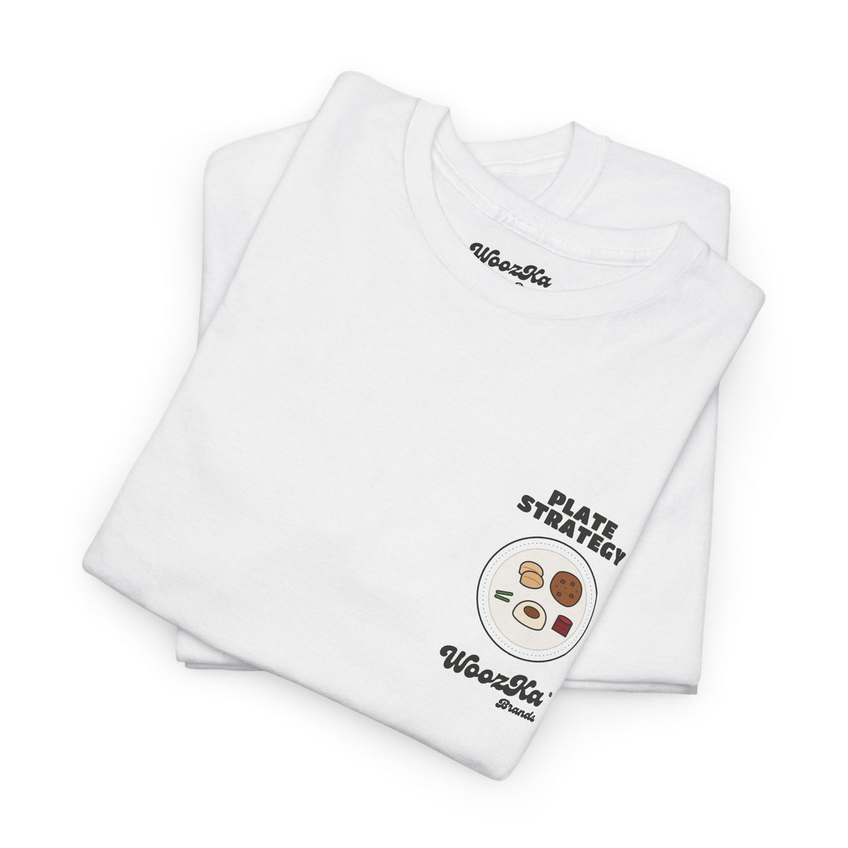 WoozKa Brands Funny Thanksgiving T-Shirt, Turkey Dinner Plate Back Print