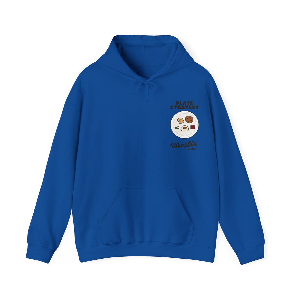 WoozKa Brands Funny Thanksgiving Hoodie, Turkey Dinner Plate Back Print