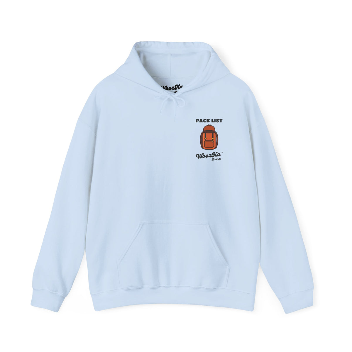 WoozKa Brands Hiking Hoodie, Backpacking Gear List Back Print