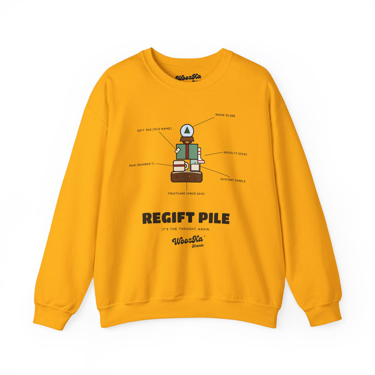 WoozKa Brands Funny Christmas Sweatshirt, Regift Office Party Front Print