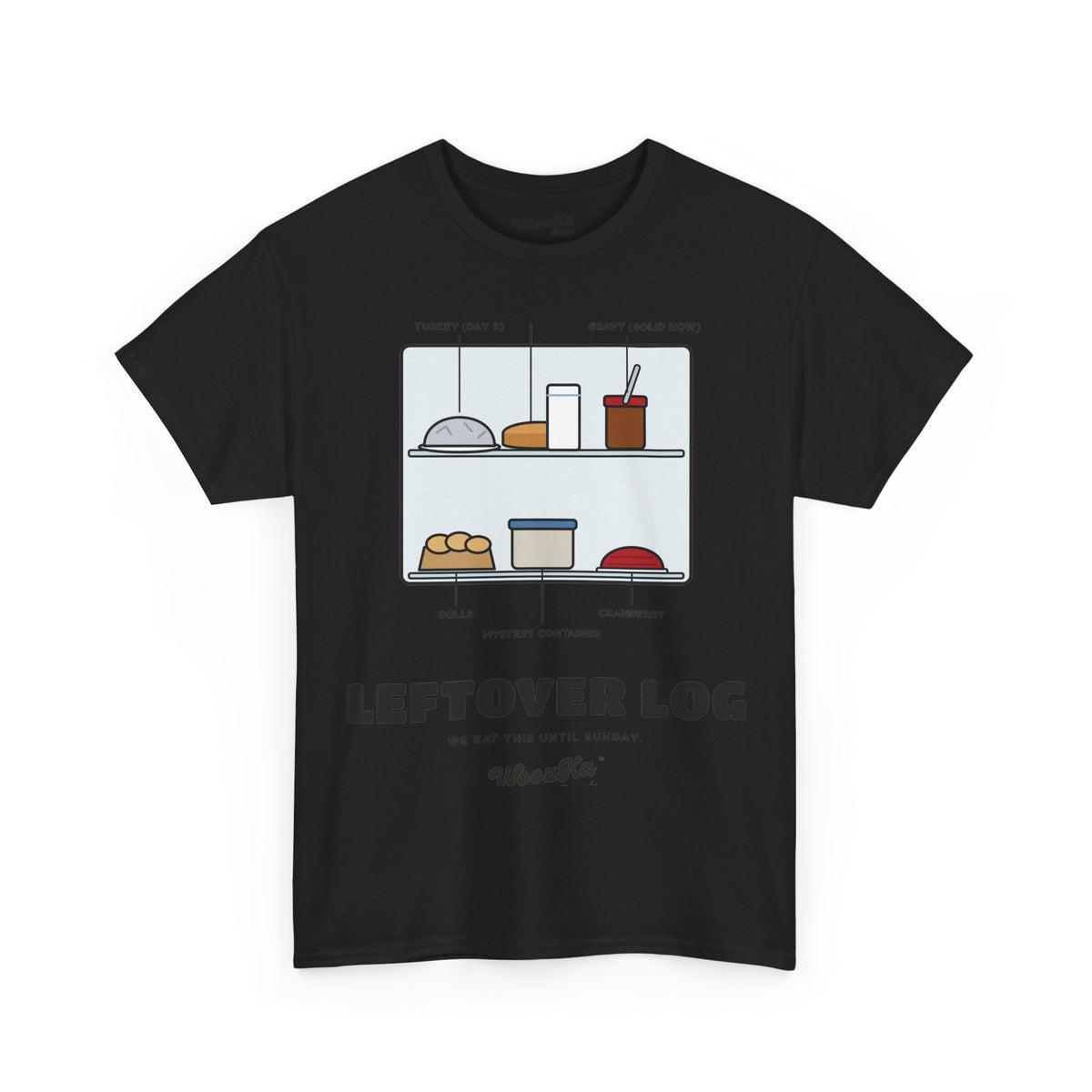 WoozKa Brands Funny Thanksgiving Leftovers T-Shirt, Turkey Pie Front Print