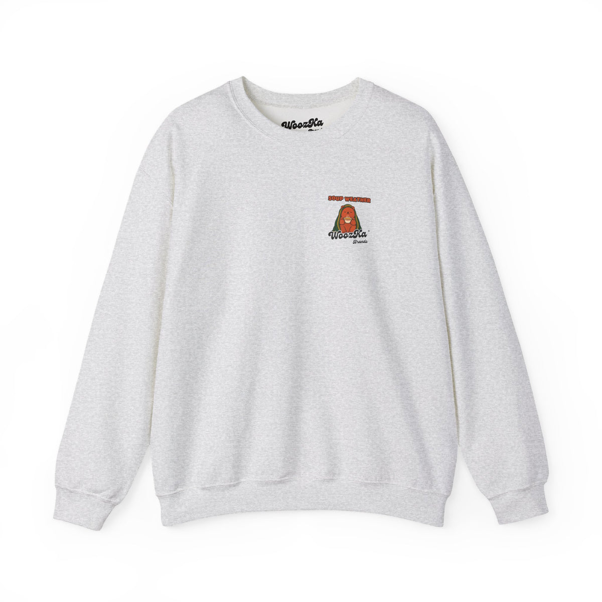 WoozKa Brands Soup Weather Bear Crewneck Sweatshirt, Front and Back Graphic