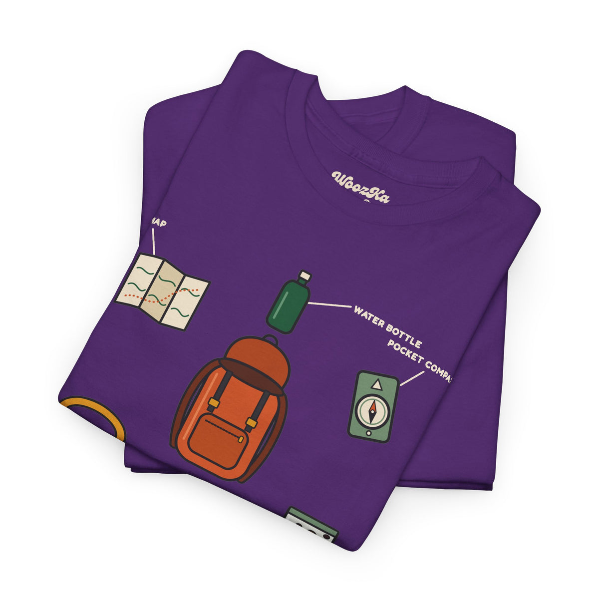 WoozKa Brands Hiking T-Shirt, Backpacking Gear List Front Print