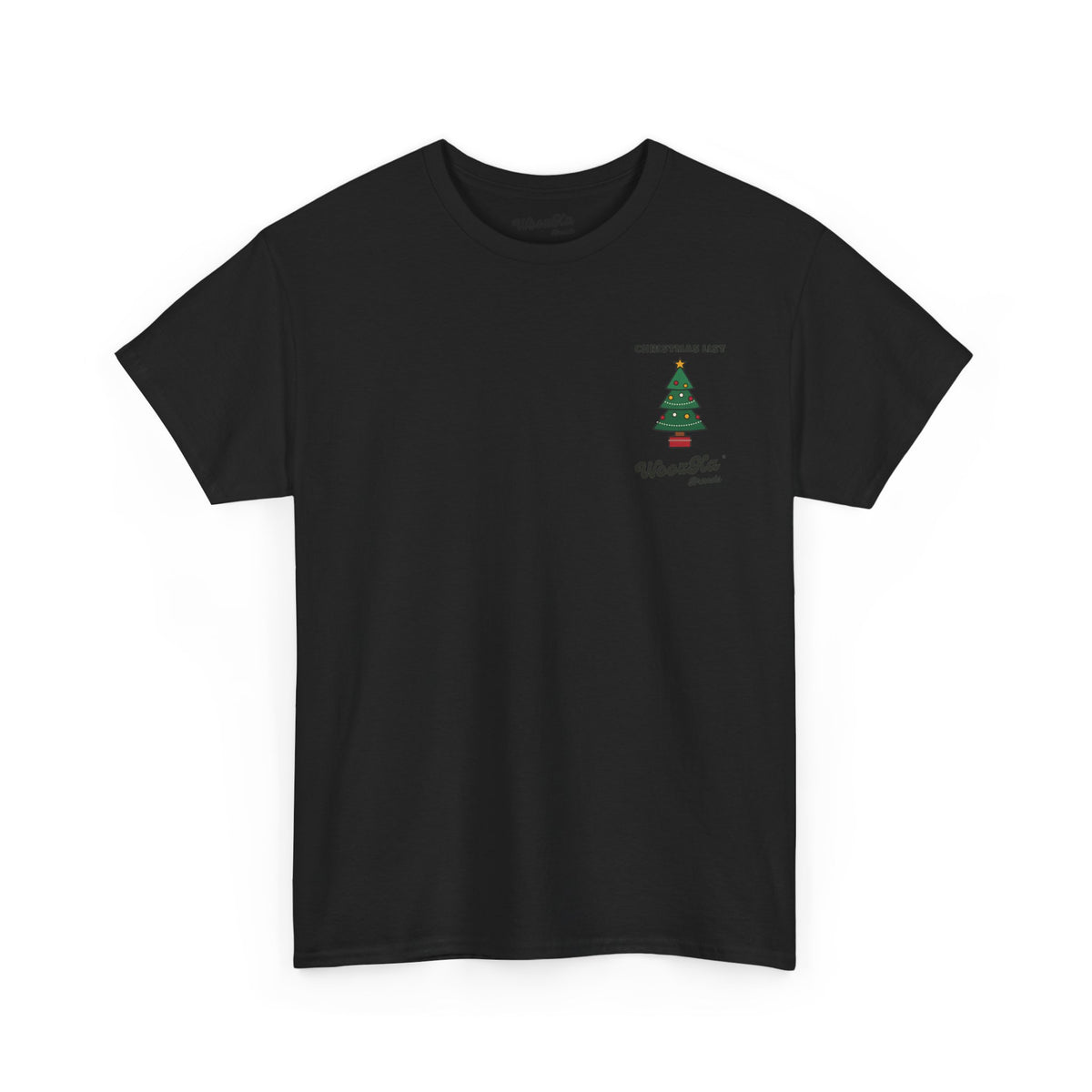 WoozKa Brands Cute Christmas Tree T-Shirt, Holiday List Back Print