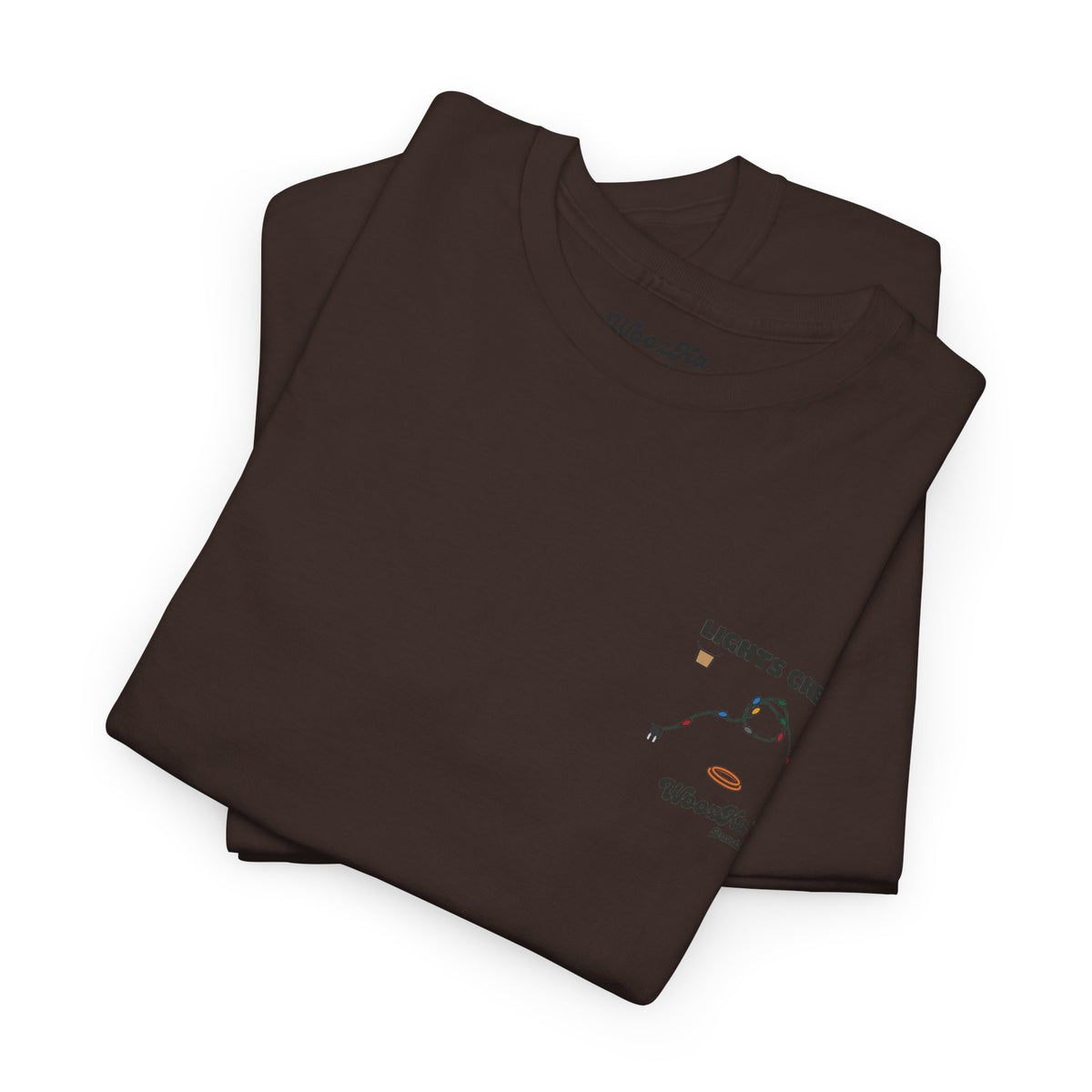 WoozKa Brands Christmas Lights T-Shirt, Funny Holiday Decorating Back Print