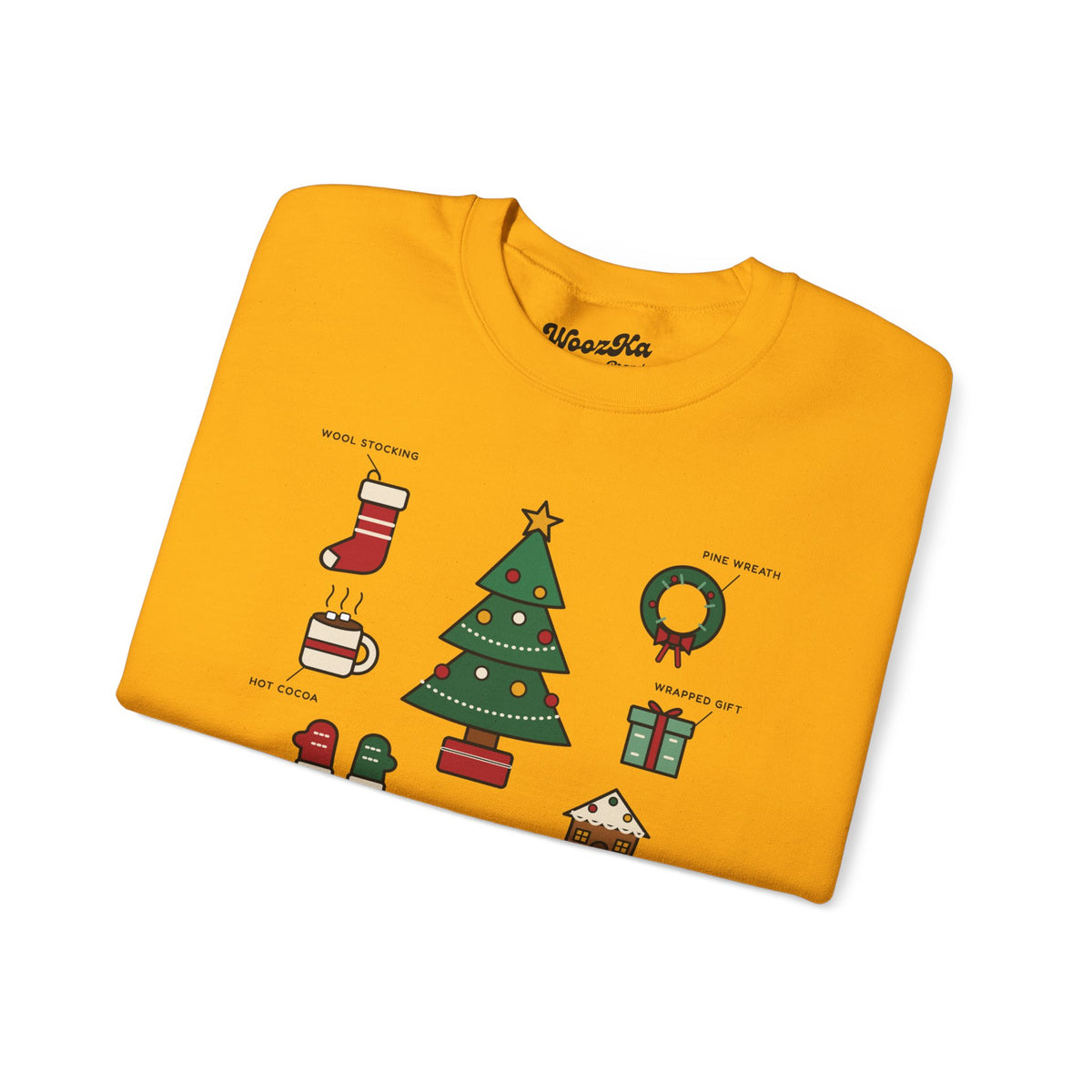 WoozKa Brands Cute Christmas Tree Sweatshirt, Holiday List Front Print
