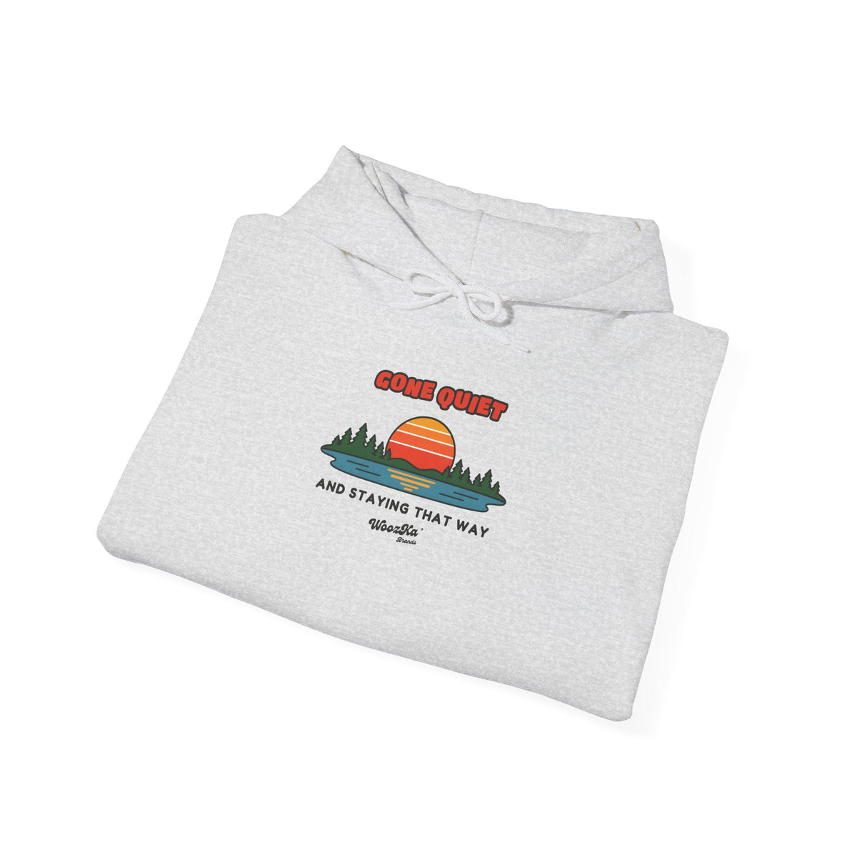 WoozKa Brands Retro Sunset Lake Hoodie, Nature Outdoors Pine Front Print