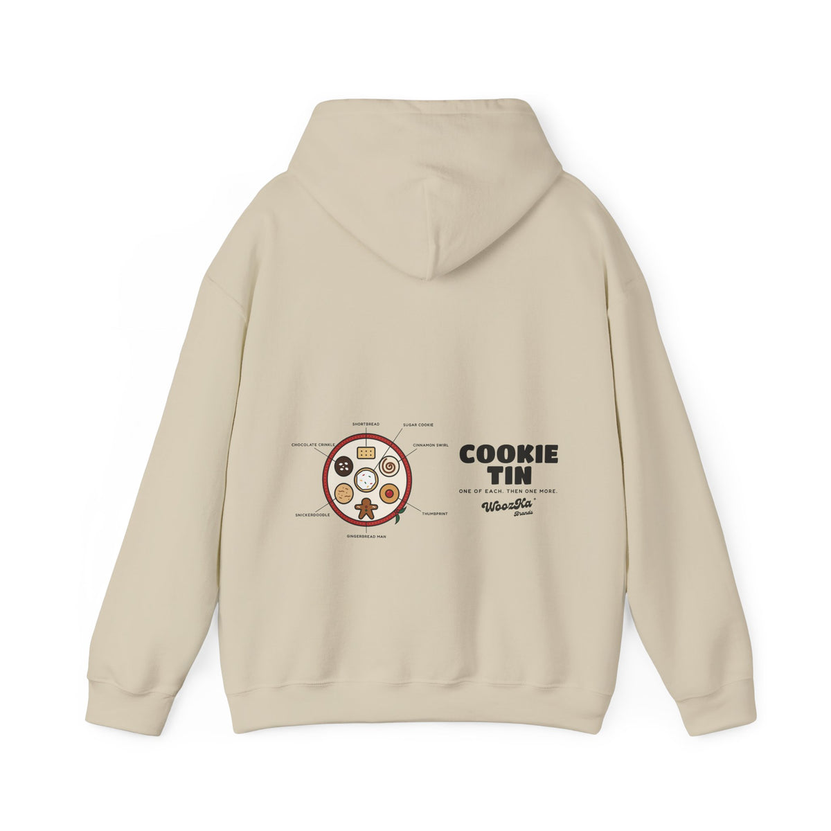 WoozKa Brands Christmas Cookie Hoodie, Holiday Baking Wide Back Print