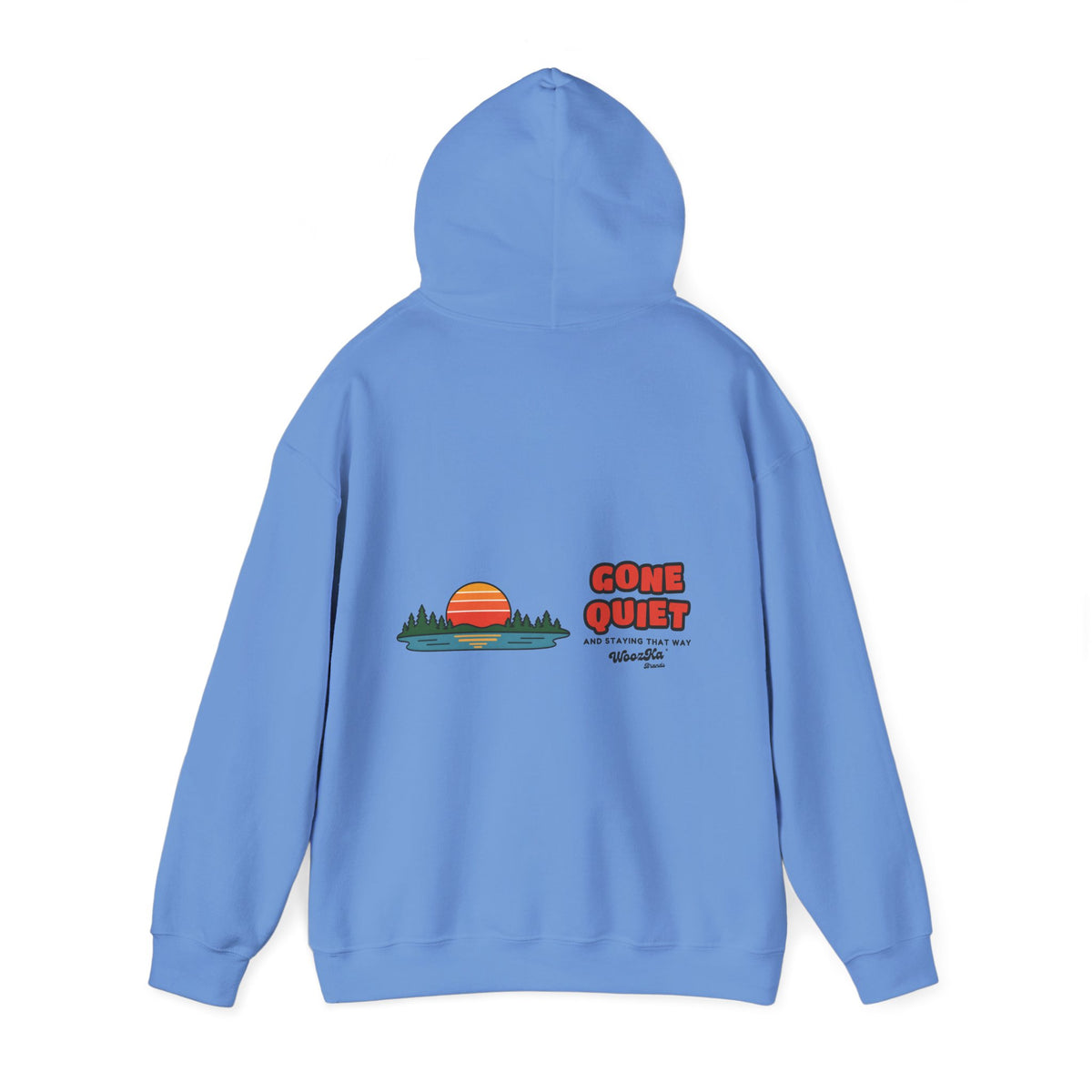 WoozKa Brands Retro Sunset Lake Hoodie, Nature Outdoors Wide Back Print