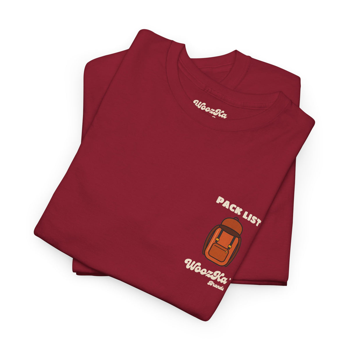 WoozKa Brands Hiking T-Shirt, Backpacking Gear List Back Print