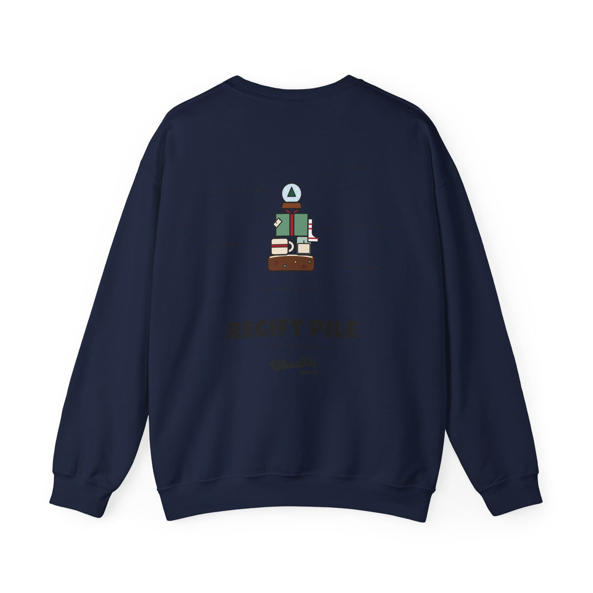 WoozKa Brands Funny Christmas Sweatshirt, Regift Office Party Back Print