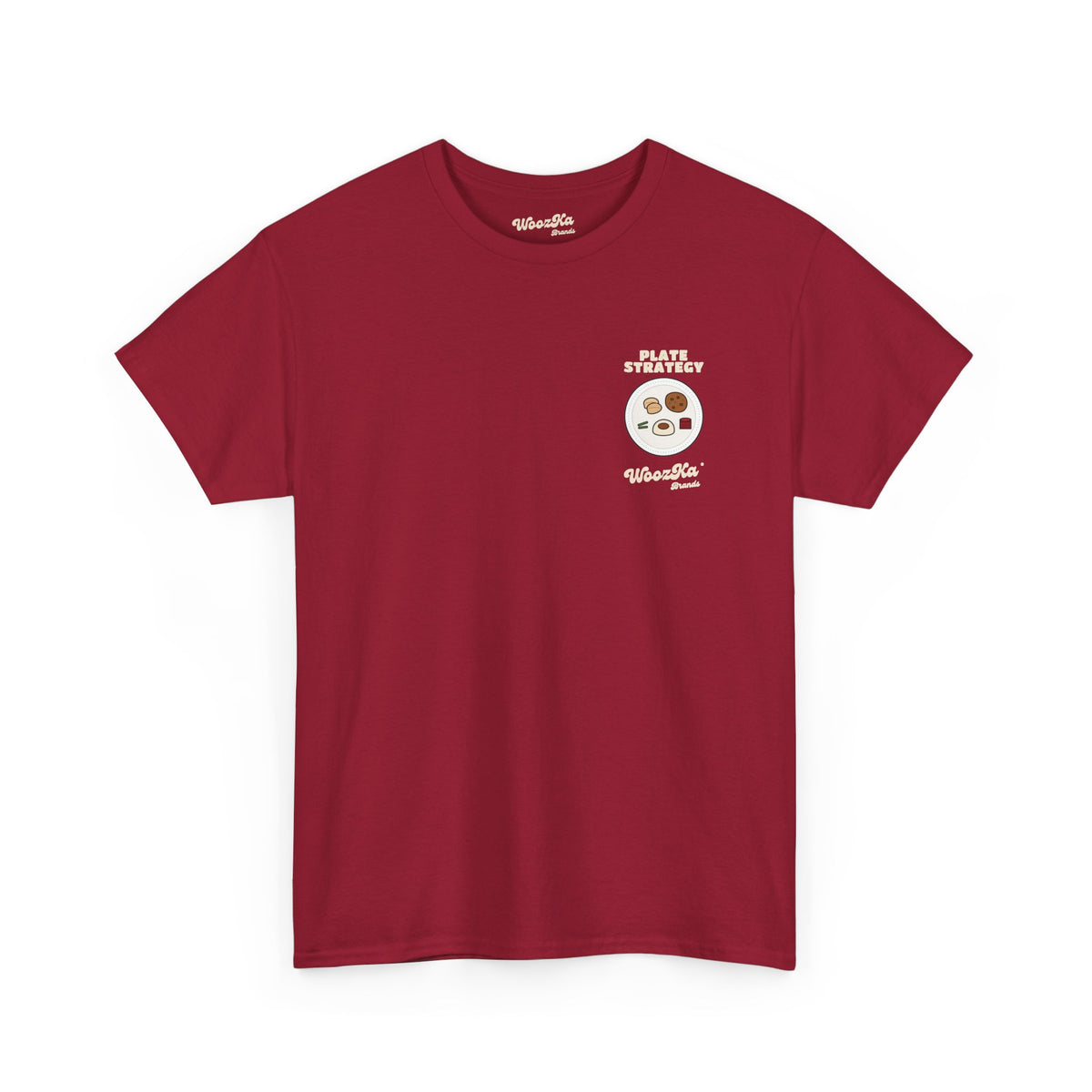 WoozKa Brands Funny Thanksgiving T-Shirt, Turkey Dinner Plate Back Print