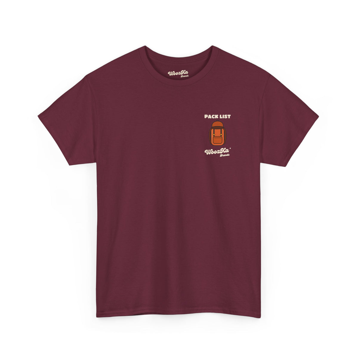 WoozKa Brands Hiking T-Shirt, Backpacking Gear List Back Print