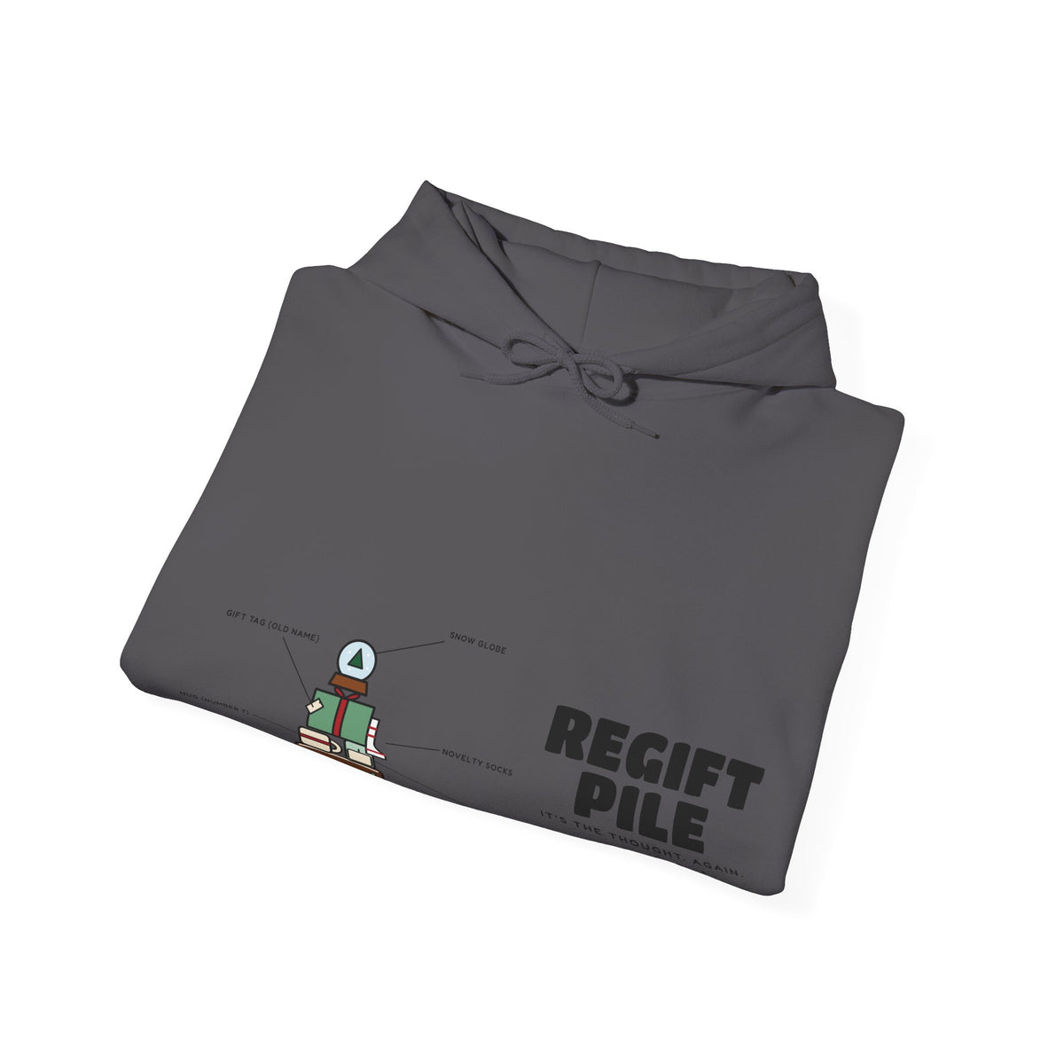 WoozKa Brands Funny Christmas Hoodie, Regift Office Party Wide Front Print