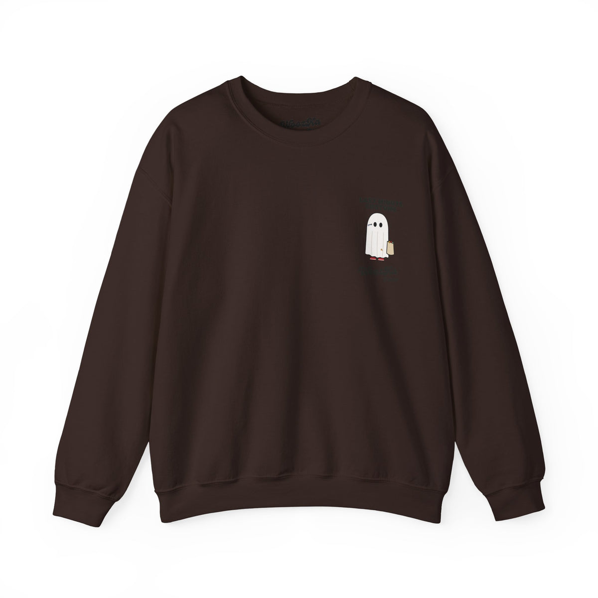 WoozKa Brands Lazy Halloween Costume Sweatshirt, Funny Ghost Back Print