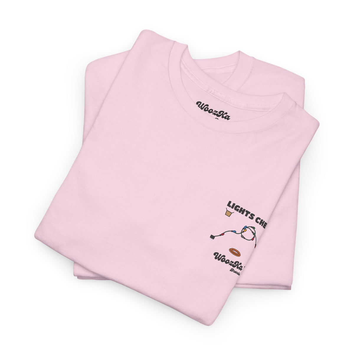 WoozKa Brands Christmas Lights T-Shirt, Funny Holiday Decorating Back Print