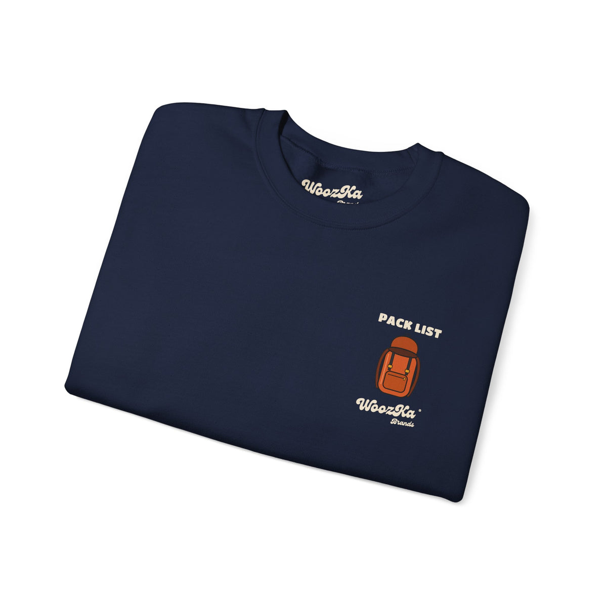 WoozKa Brands Hiking Sweatshirt, Backpacking Gear List Back Print