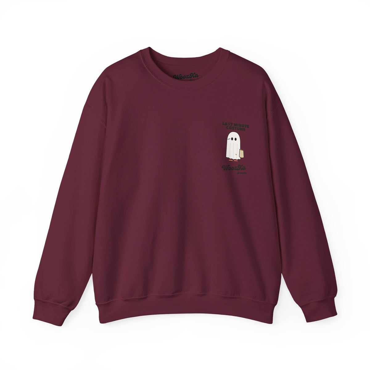 WoozKa Brands Lazy Halloween Costume Sweatshirt, Funny Ghost Back Print