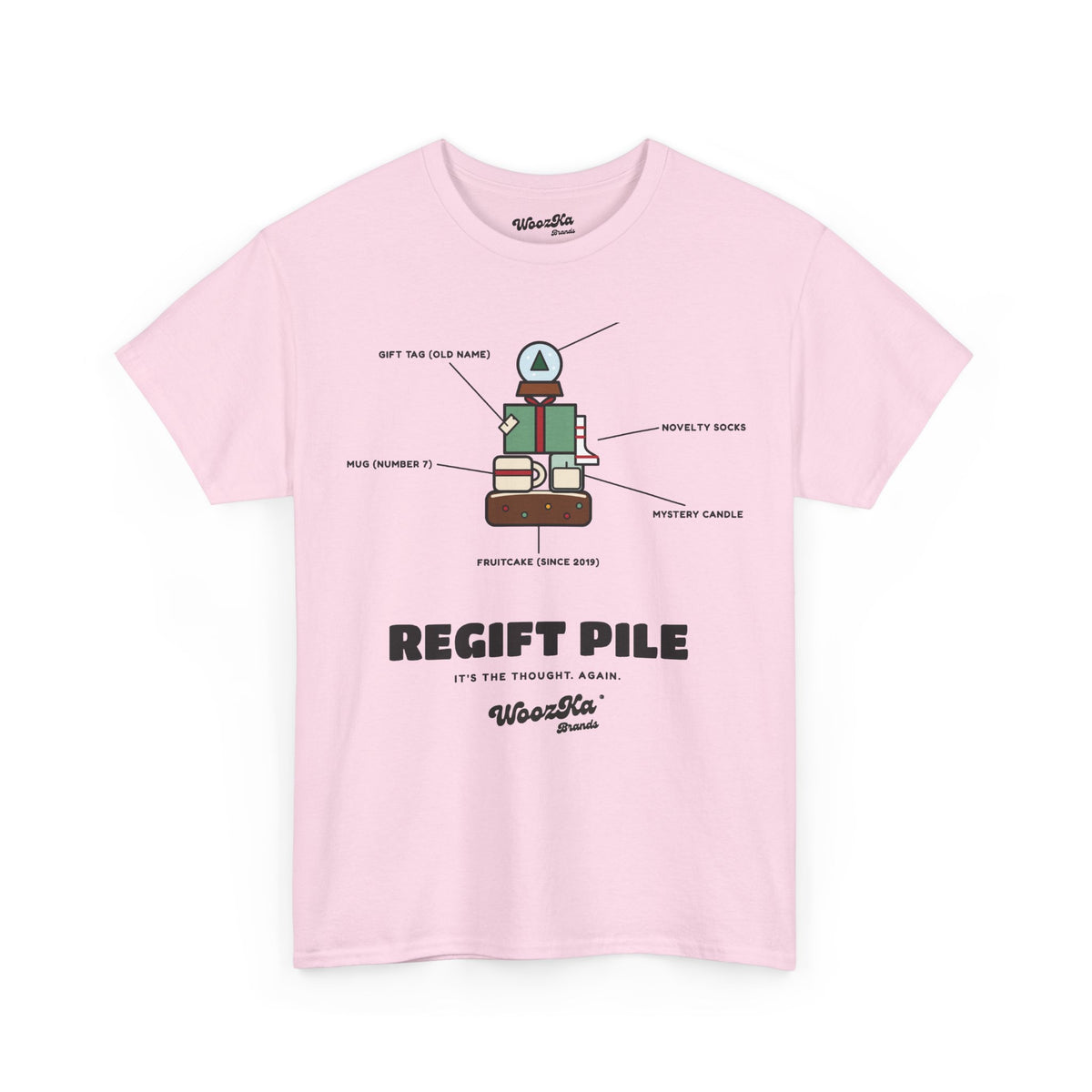 WoozKa Brands Funny Christmas T-Shirt, Regift Office Party Front Print