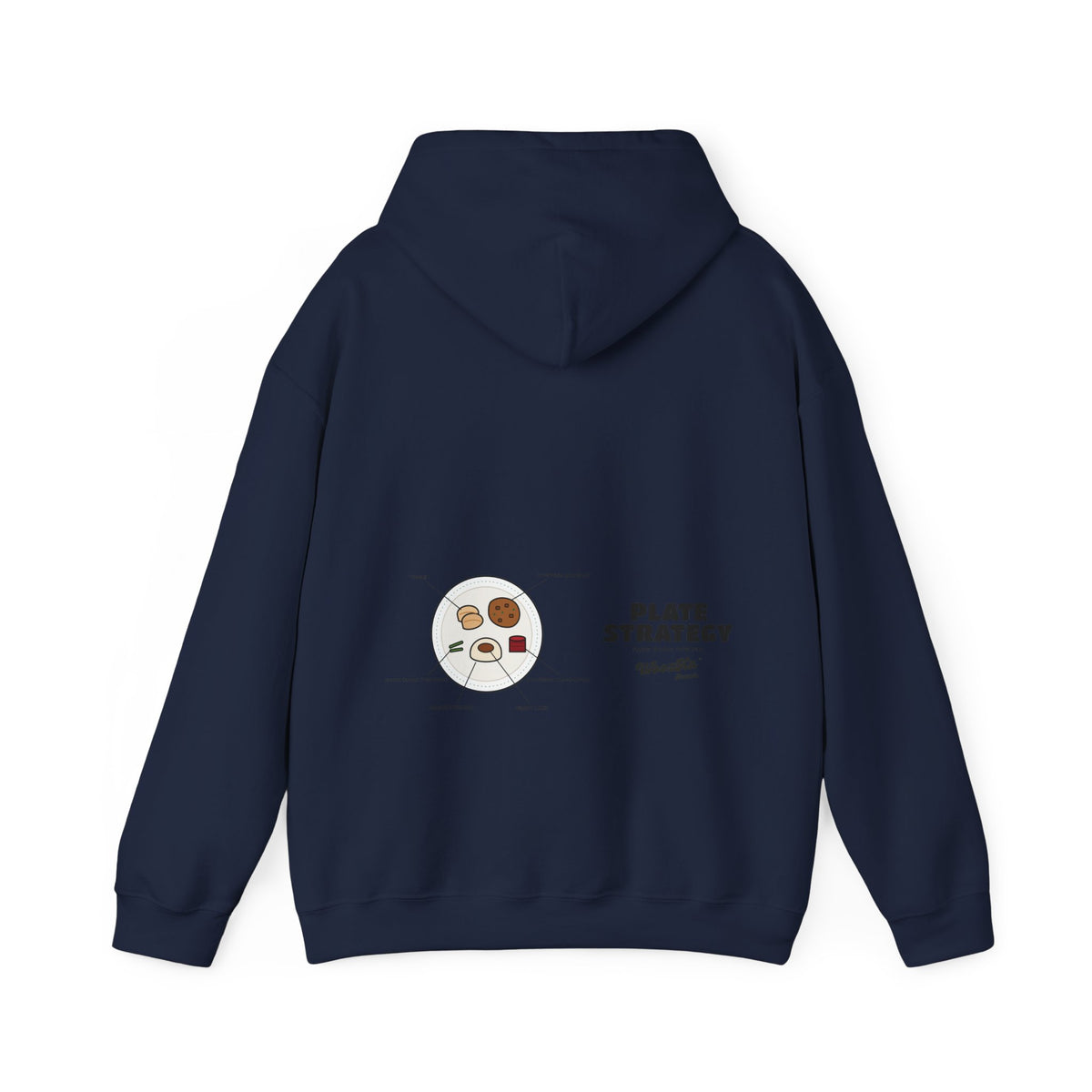 WoozKa Brands Funny Thanksgiving Hoodie, Turkey Dinner Wide Back Print