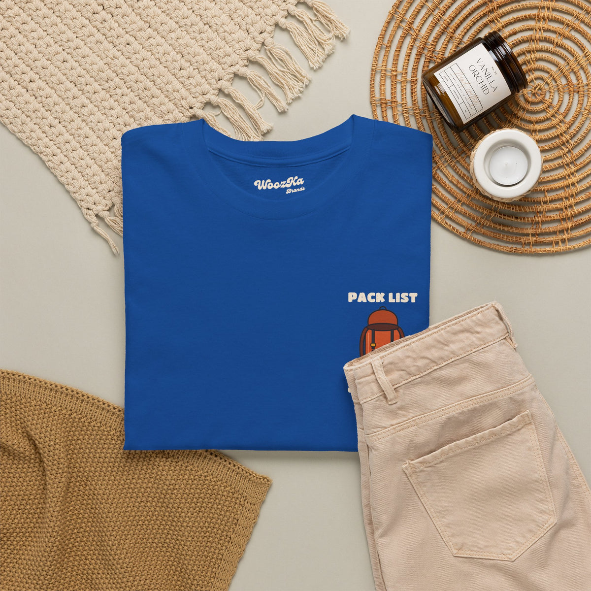 WoozKa Brands Hiking T-Shirt, Backpacking Gear List Back Print