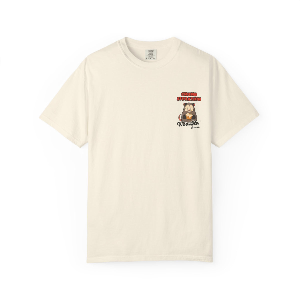 WoozKa Brands Funny Possum Heavyweight Tee, Cute Opossum Pastry Back Print