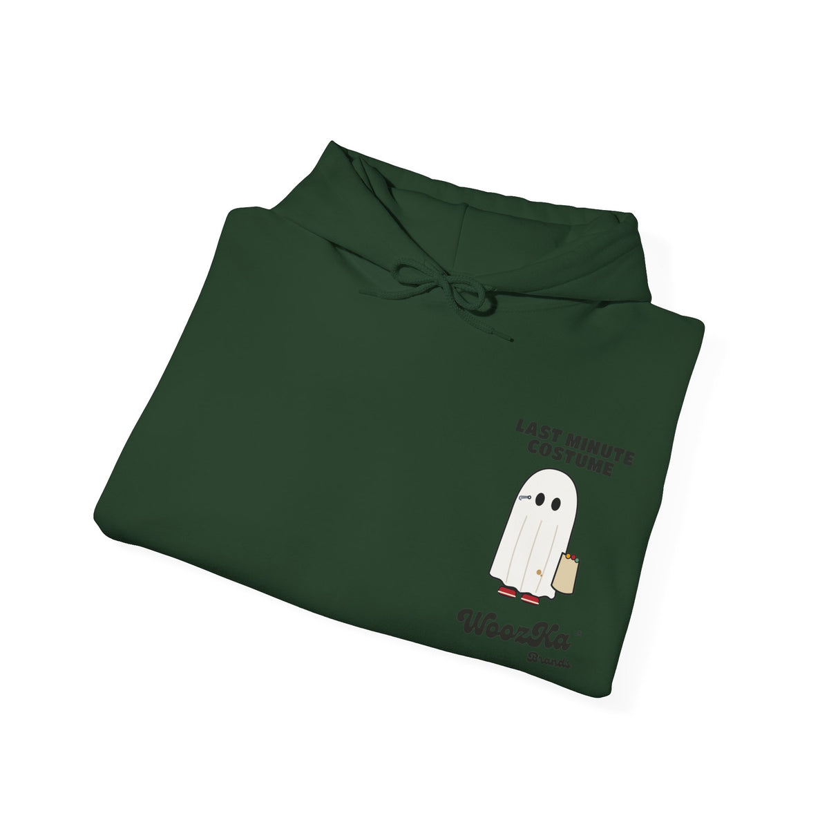 WoozKa Brands Lazy Halloween Costume Hoodie, Funny Ghost Wide Back Print