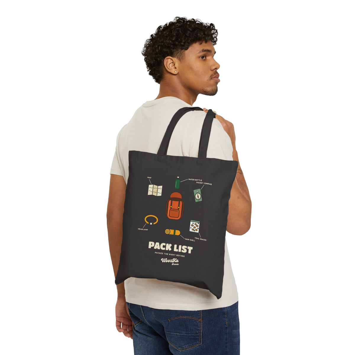 WoozKa Brands Hiking Tote Bag, Backpacking Gear List Canvas Tote