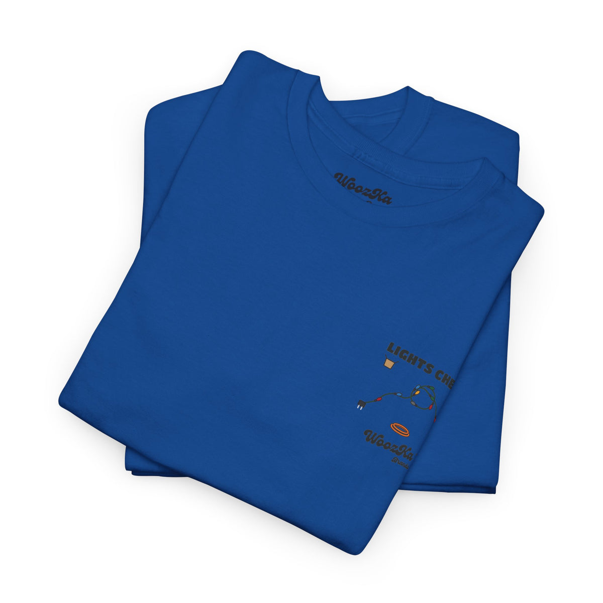 WoozKa Brands Christmas Lights T-Shirt, Funny Holiday Decorating Back Print