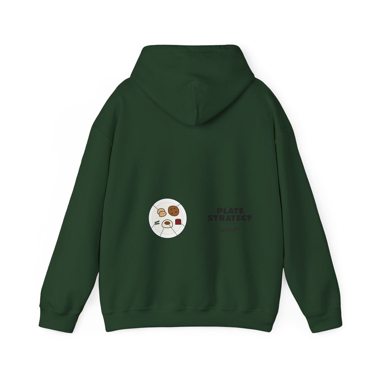 WoozKa Brands Funny Thanksgiving Hoodie, Turkey Dinner Wide Back Print