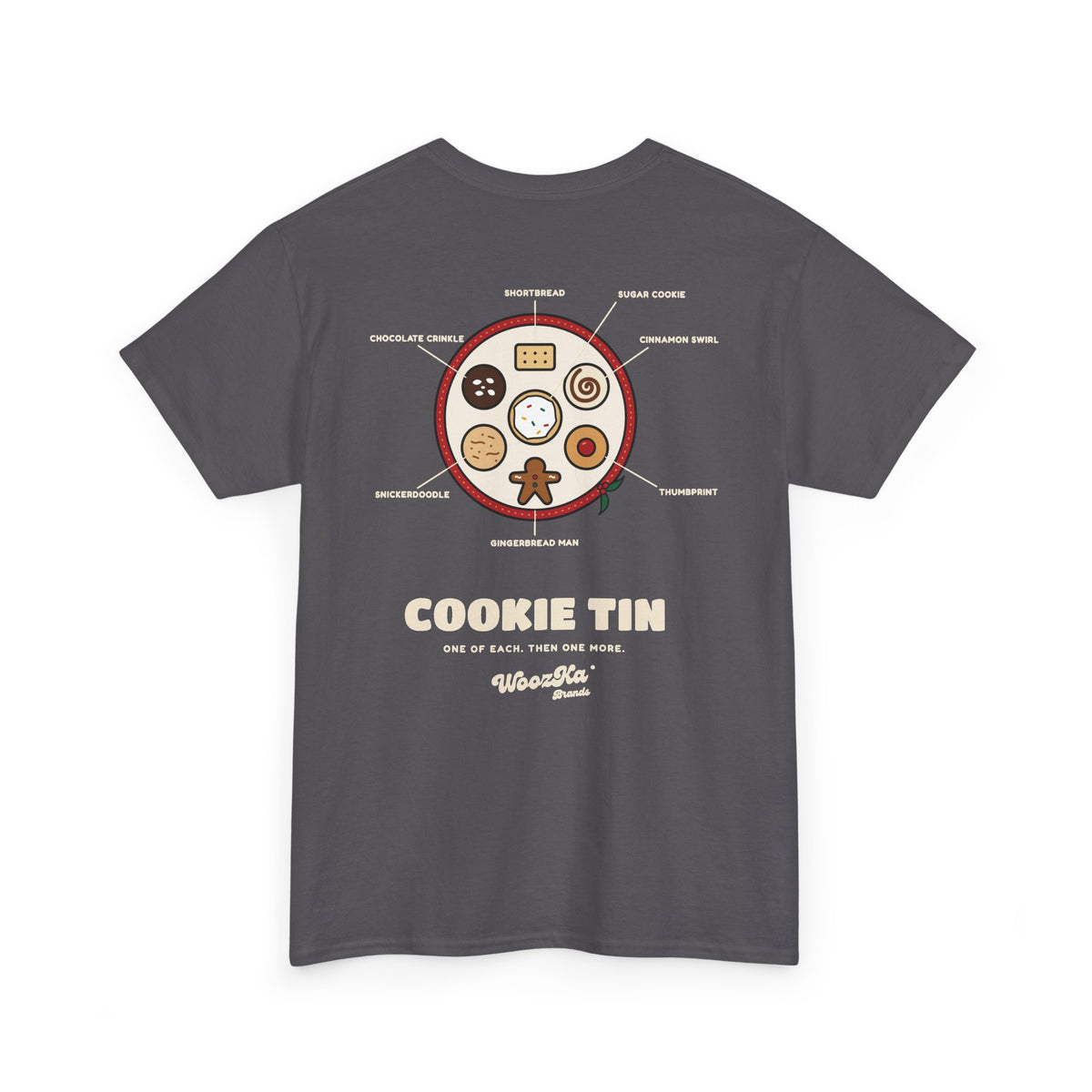 WoozKa Brands Christmas Cookie T-Shirt, Holiday Baking Back Print