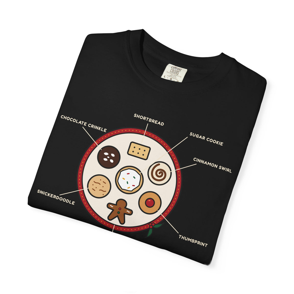 WoozKa Brands Christmas Cookie Heavyweight Tee, Holiday Baking Front Print