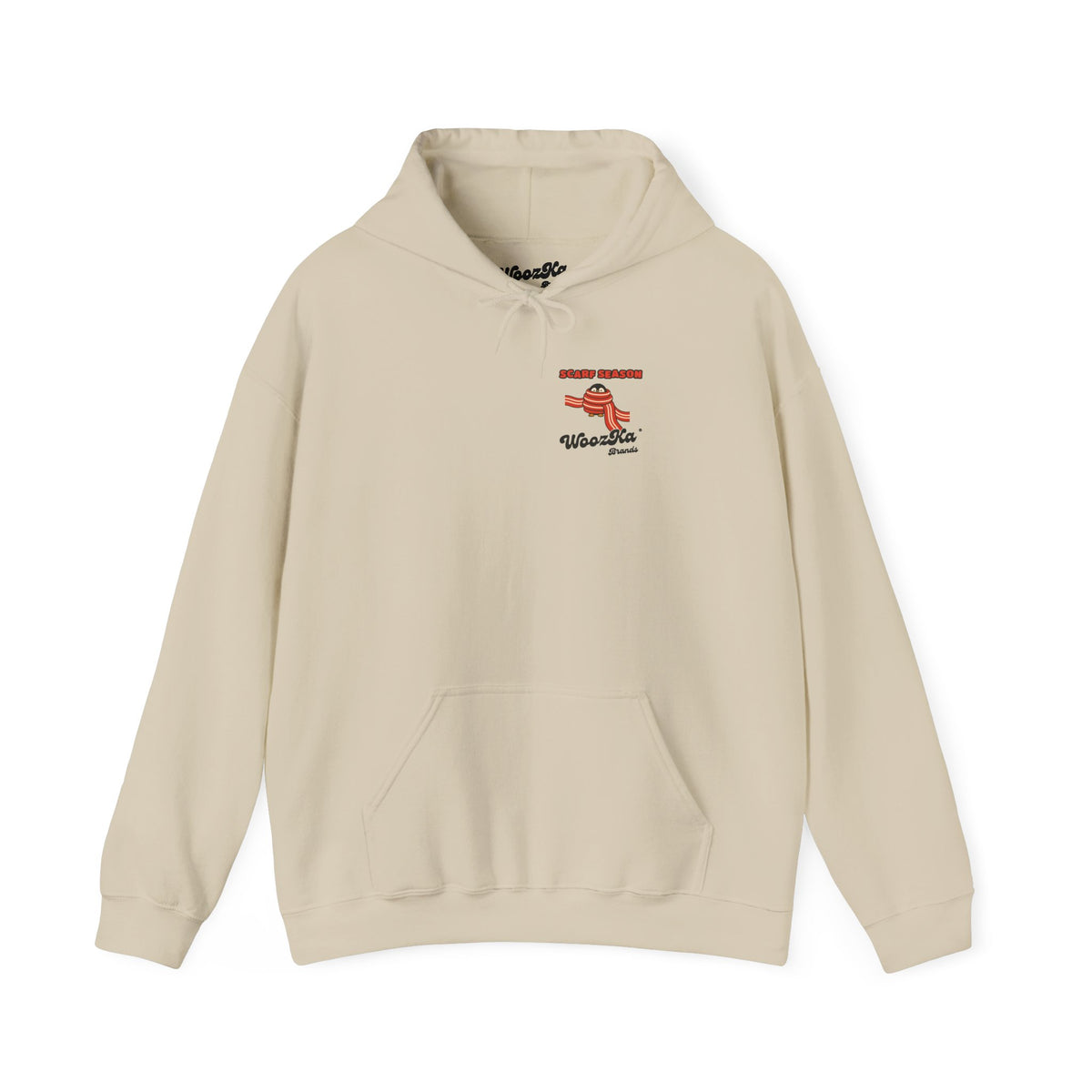 WoozKa Brands Scarf Season Penguin Hoodie, Wide Back Graphic