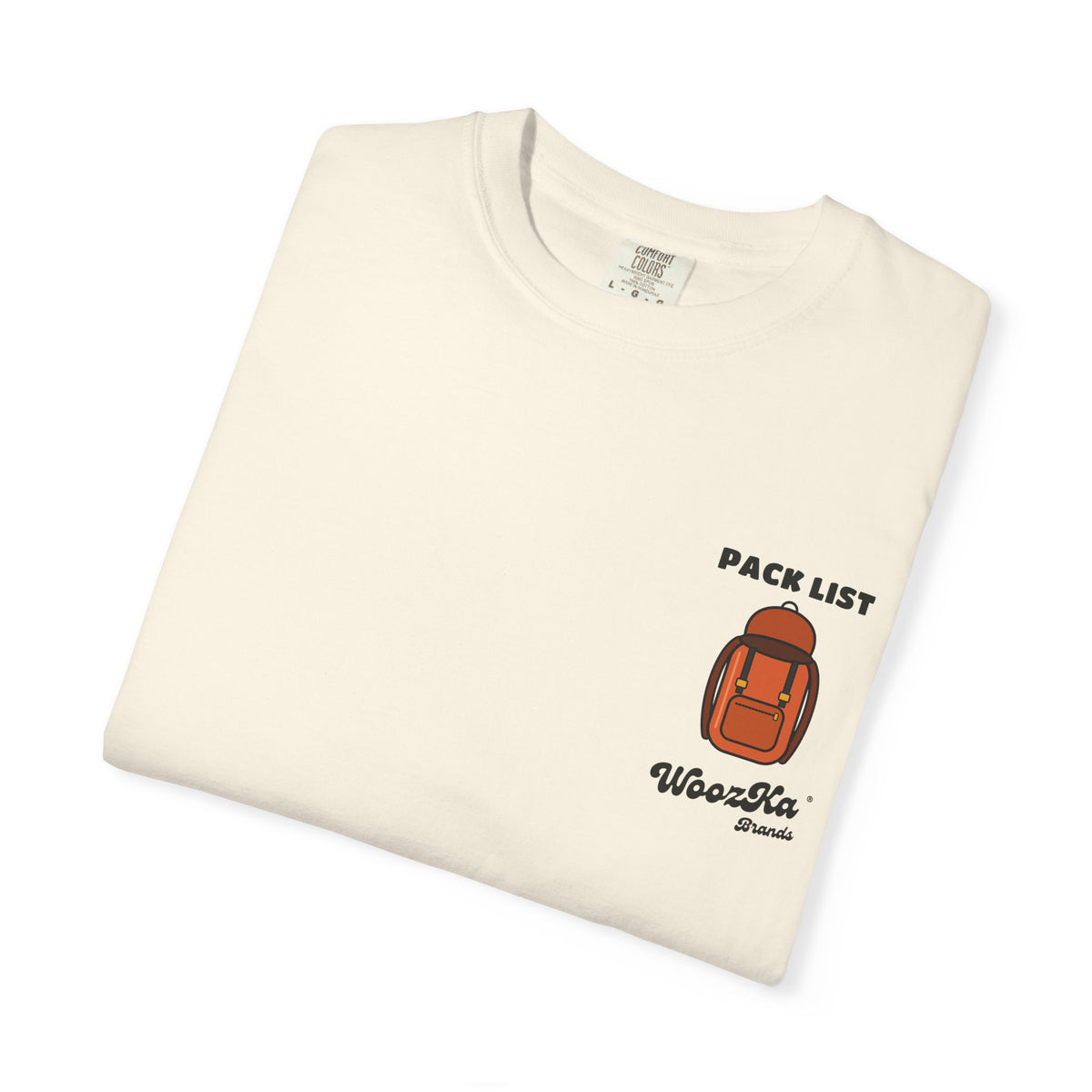 WoozKa Brands Hiking Heavyweight Tee, Backpacking Gear List Back Print
